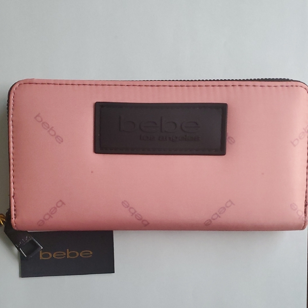 Bebe Blush Pink Wallet with Logo